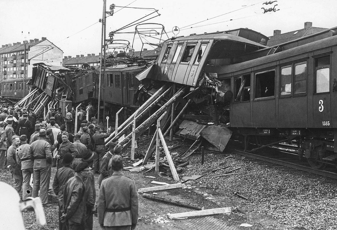 Bild: Tågolycka vid Gubbero 1940