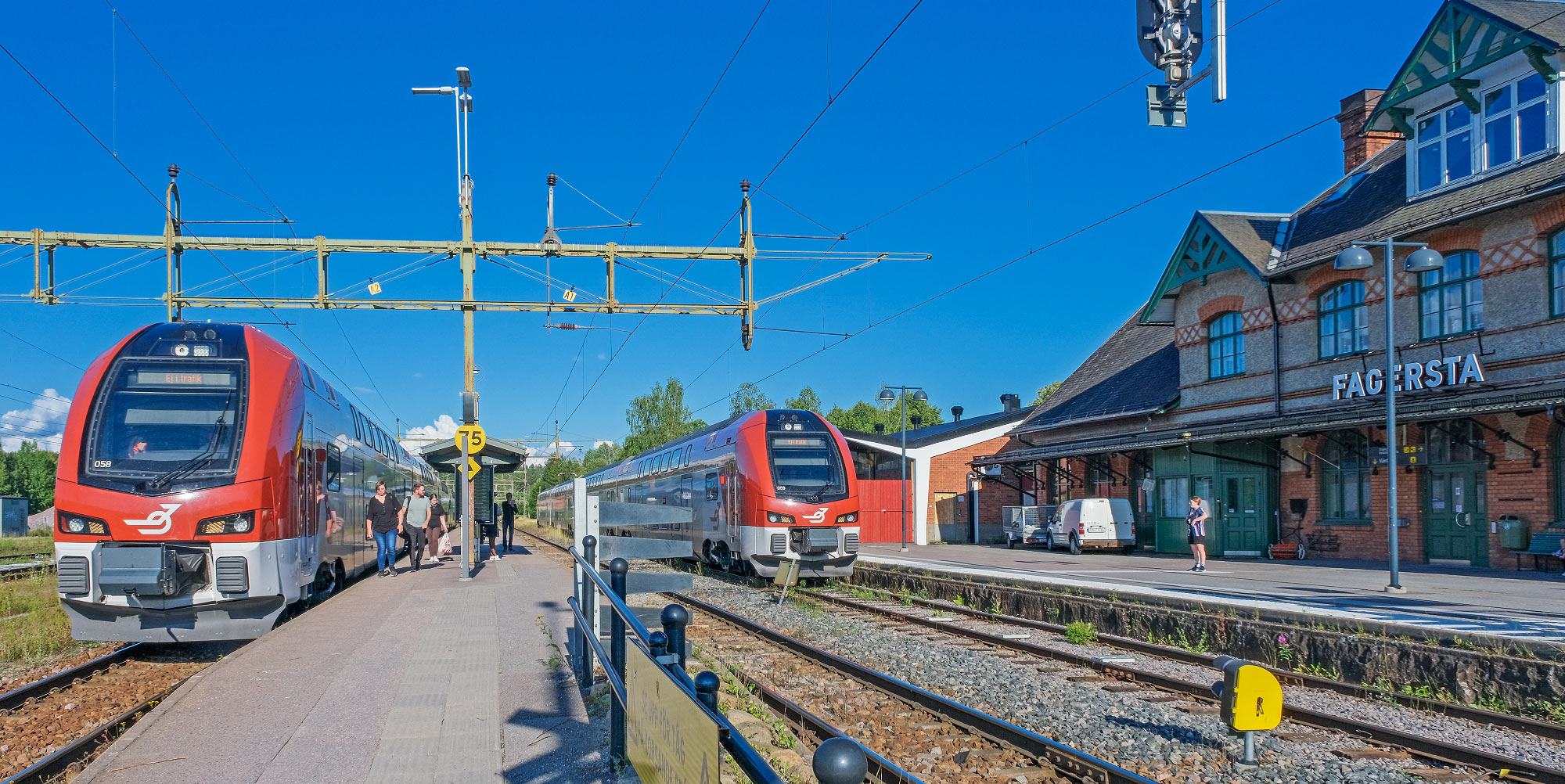 Tåg i Bergslagen ER1 058 och 059 i Fagersta 2024